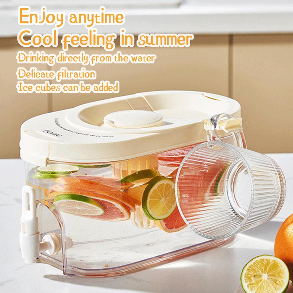 Distributeur D’eau Avec Robinet 3,8 L - Récipient Plastique Pour Jus, Thé, Boissons - Pour Frigo, Fête, Bar