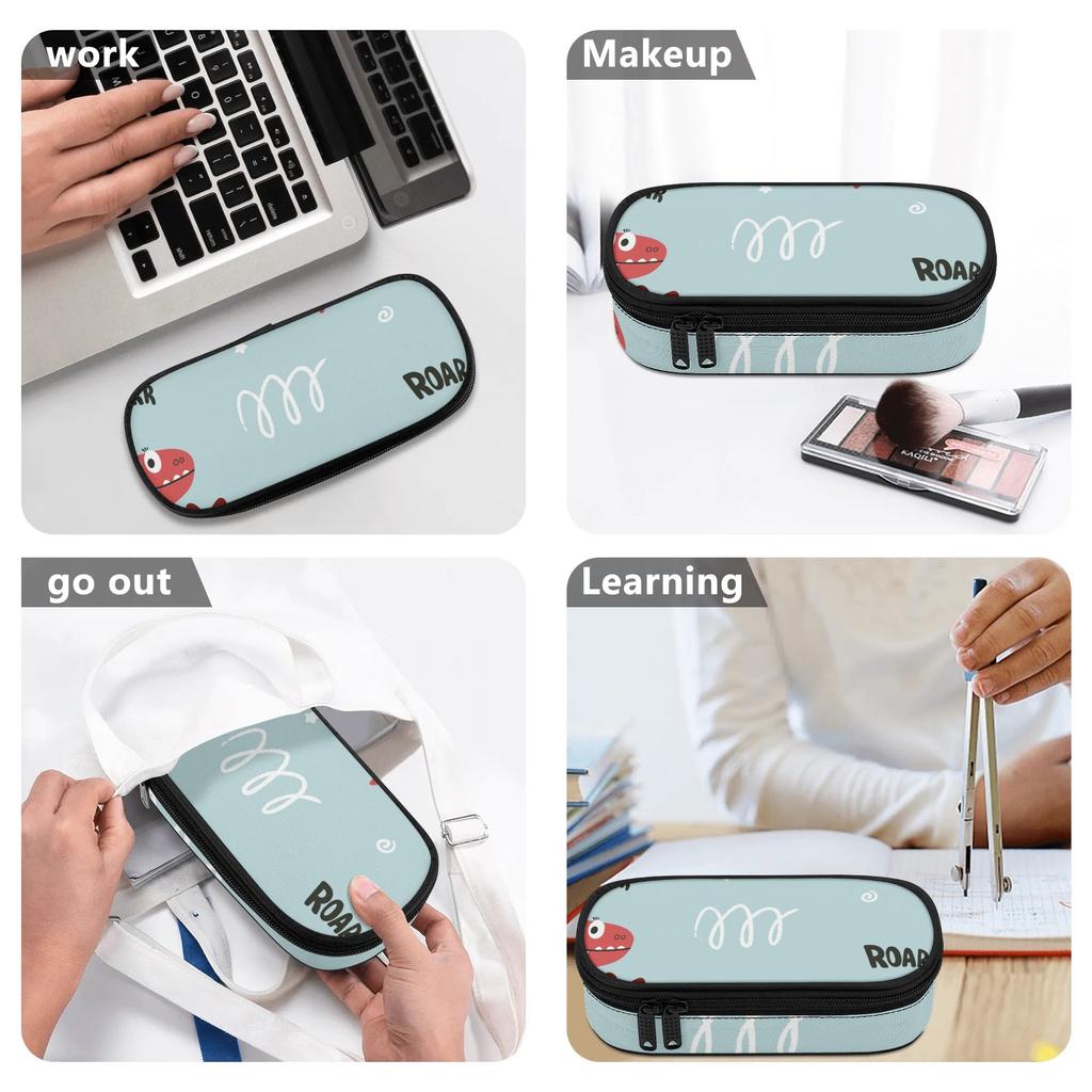 Pen Case Organized Storage Secure Zipper 300D Polyester with Pen Slot Board Mesh Pocket and Large Storage Section for Boys Girls