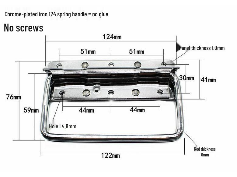 304 Stainless Steel Spring-Loaded Folding Handle for Aluminum Tool Box