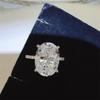 8 Carat Egg-Shaped Moissanite Ring with Oval Cut D Color Diamond - Popular European & American Women's Style