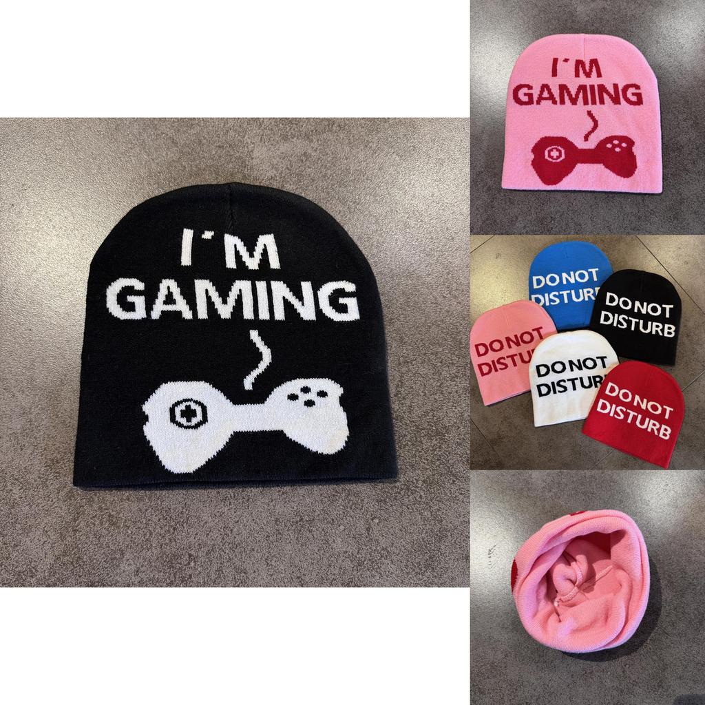Unisex I'm Gaming Letter Knit Cap With No Brim In Acrylic For Cold Weather Outdoor Activities