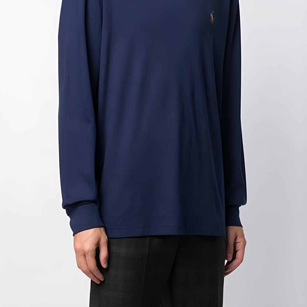 Polo Ralph Lauren Solid Color High Neck Long Sleeve T-Shirt Men Tops Blue 710760126-003
