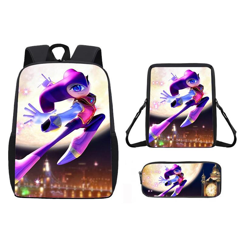 Children Cartoon Pattern Breathable Backpack Three Piece Set