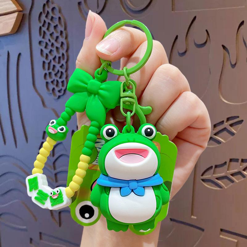 Cartoon Aufführender Frosch Puppe Schlüsselanhänger Anhänger Kreatives Paar Auto Schultasche Schlüsselanhänger Anhänger Kleines Geschenk