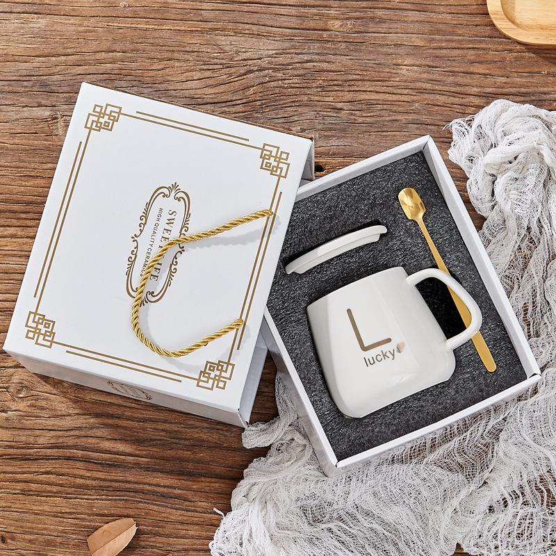 Ceramic 55° Temperature-Control Mug Set with Lid & Gift Box