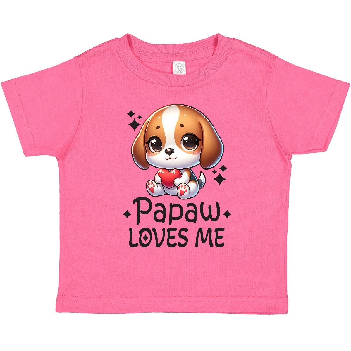 Inktastic Papaw Loves Me Grandchild Puppy Toddler T-Shirt From Clothes Cute Kid 110