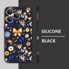 For iPhone 17 Pro Max Case Blue Butterfly Floral Pattern TPU Silicone Soft Cover For iPhone 16 Pro Max 15 14 13 12 11 16E Air