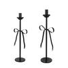 Candlestick Bow Ornament Tabletop Candle Holder for Fireplace Holiday Home