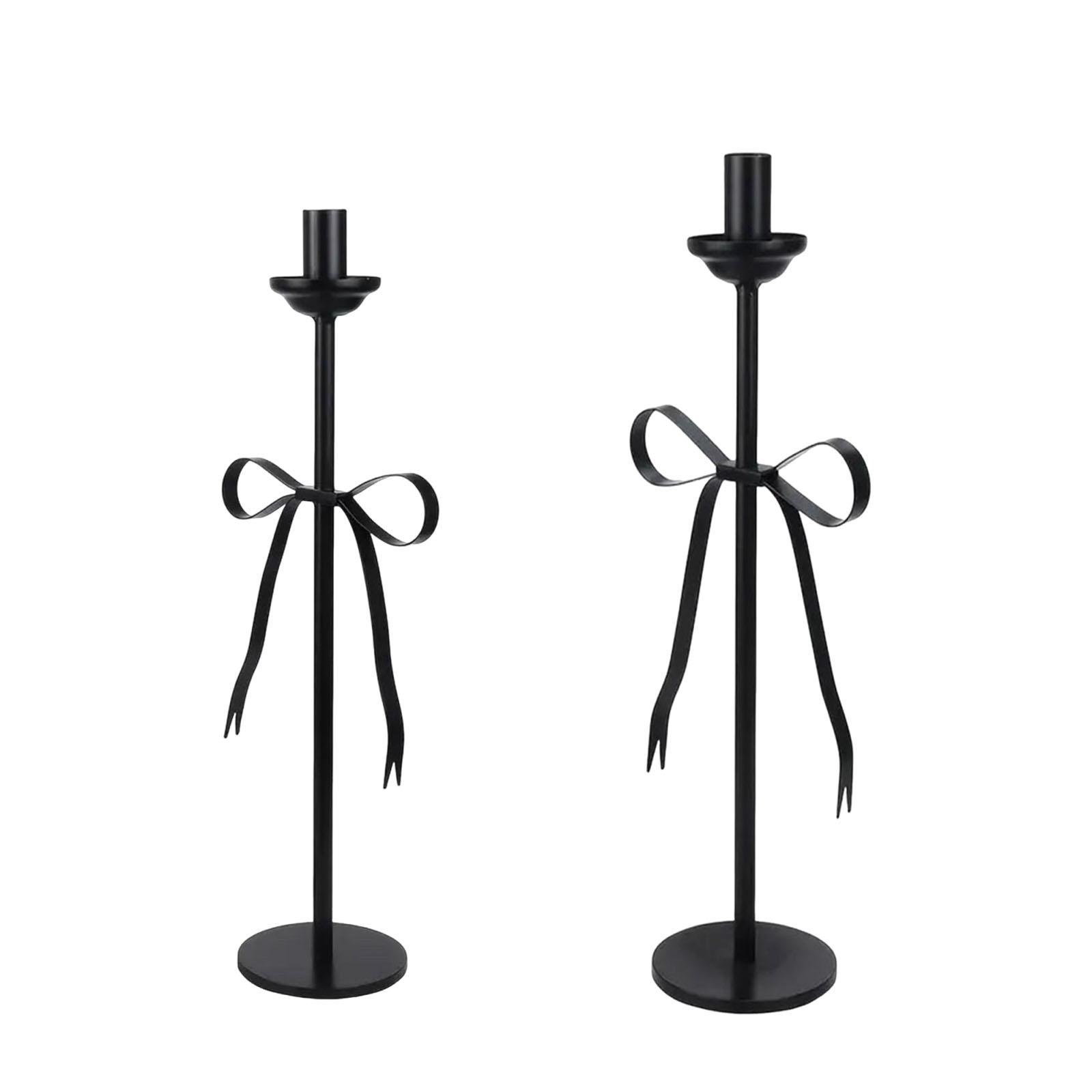 

Candlestick Bow Ornament Tabletop Candle Holder for Fireplace Holiday Home height 40cm