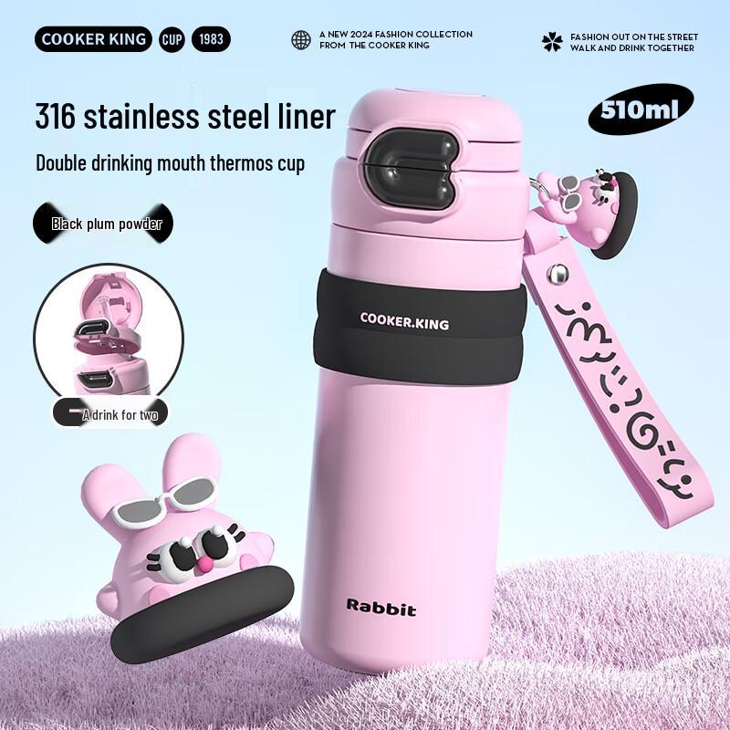 Chu Da Huang CC Rabbit 500ml Dual-Drink Insulated Bottle