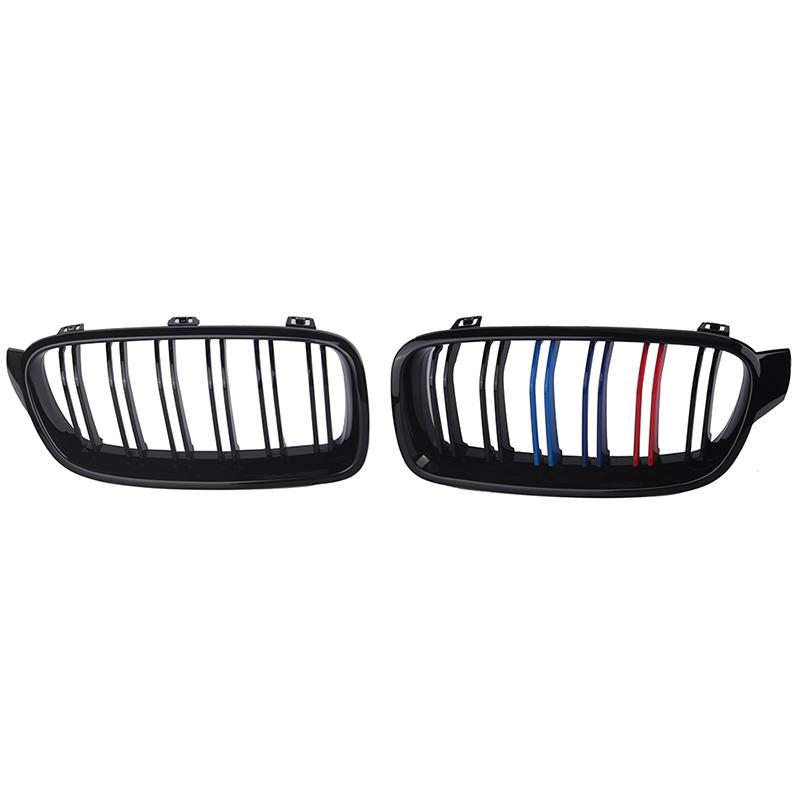 Frontstoßstangengrill, Nierengitter, einzelne Doppellamellen, passend für BMW 3er-Serie F30 F31 F35 2012–2017, MSport-Styling-Trim-Auto
