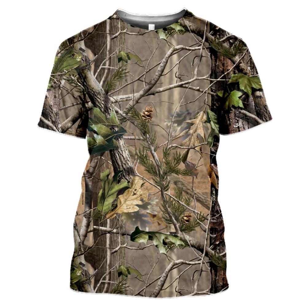 Ropa Infantil 2025 Camuflaje Bosque Caza Camiseta Verano Niña Camisetas Manga Corta Niño Top Cuello Redondo Ropa Exterior Niños