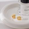 Design Sense Classic Style 18K Gold, Threaded Three-layer Earrings Versatile Earrings