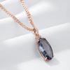Luxury Geometric Pendant Women Necklace Grey Large Zircon Necklace Golden Accessories Wedding Party Jewelry