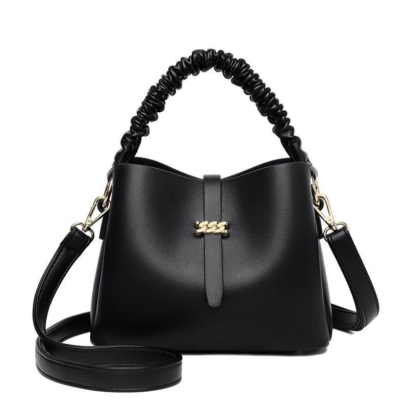 Chic Bucket Bag For Women 2023 Trendy Soft Pu Leather Shoulder Crossbody Style