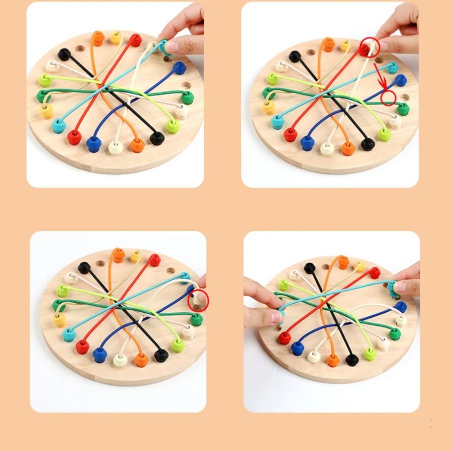 Wooden Ring Unlocking Game Magic Ring Escape Classic Puzzle Toy, Kongming Lock Luban Lock Intelligence Toy