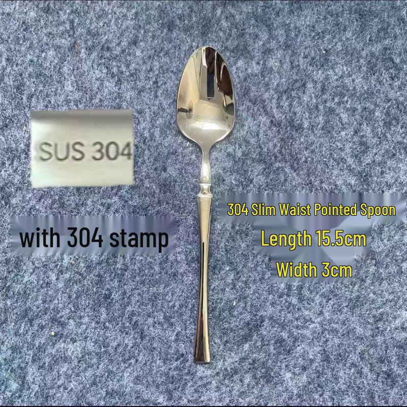 Qian Xing 304 Stainless Steel Little Waist Pointed Dinner Spoons (Set of 30)