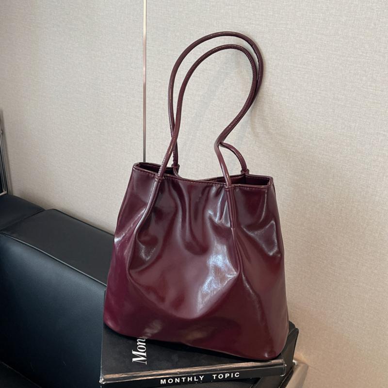 Nuevo Bolso Tote de Moda para Mujer de Gran Capacidad, Bolso Balde Elegante de Color Sólido, Bolso Suave para Desplazamientos, Bolsos de Hombro de PU a la Moda para Señoras