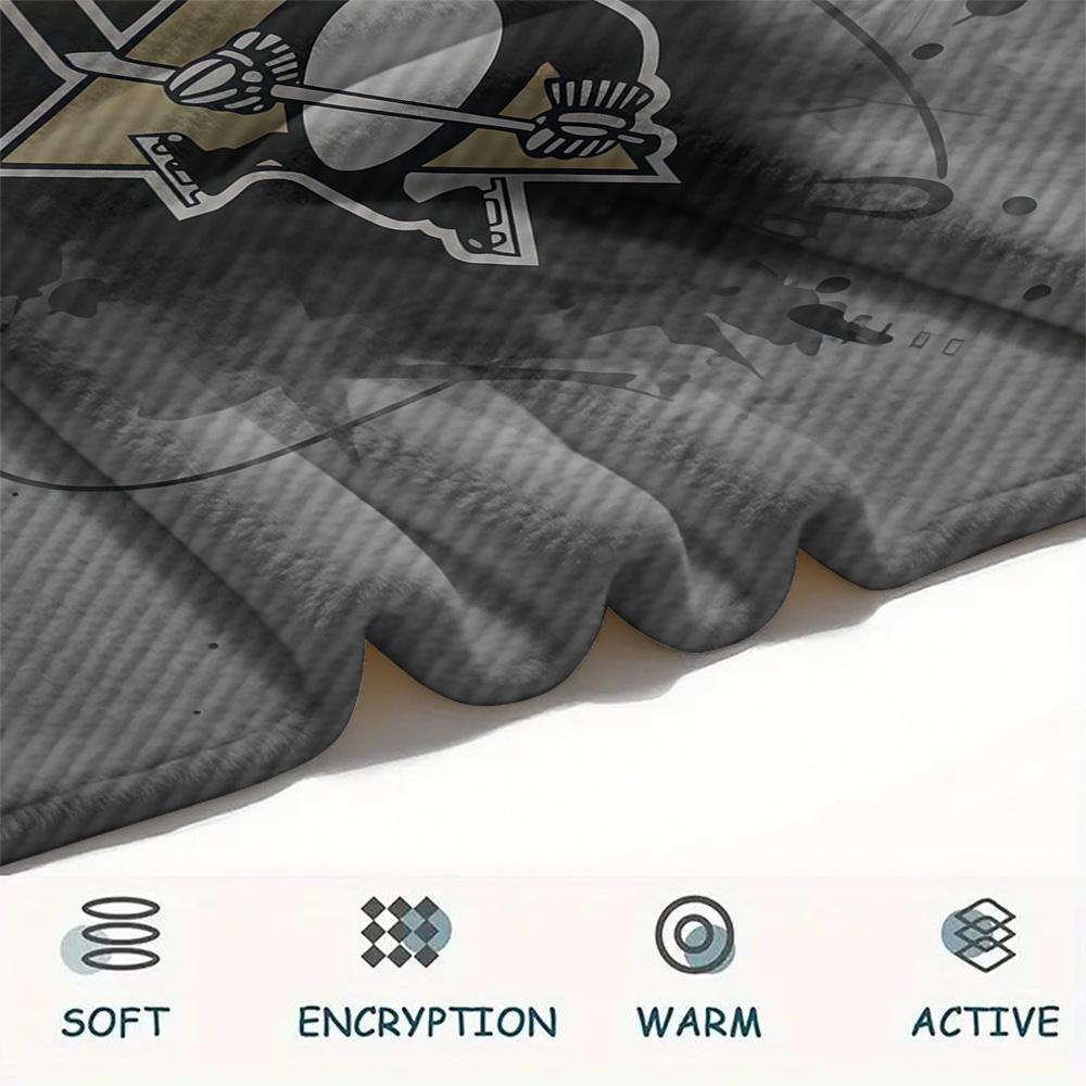 Pittsburgh Penguins Flannel Blanket, High quality Comfortable for All Seasons, Home Decor, Warmth and Comfort