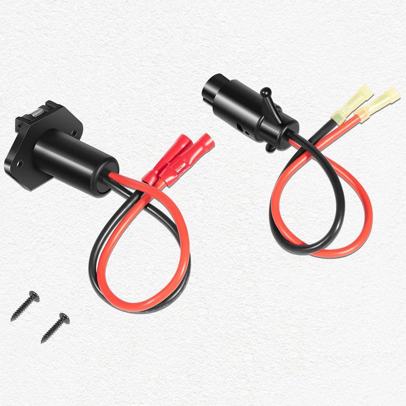 Trolling Motor Plug & Receptacle Set for Marine Boat,14365-6 Male & 14366-6 Female Trolling Motor Connector, 12V 8 Gauge 2 Wire 1Set