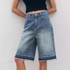 Women's Retro Loose High Waist Casual Fashion Denim Midi Pants