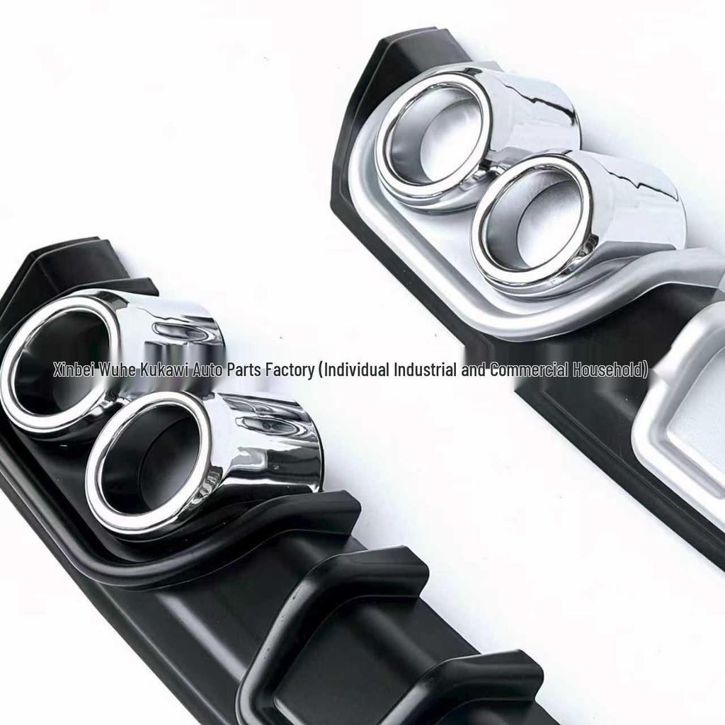 Kompatibel mit Volkswagen Polo 2014-2018 Hecklippe Stoßstangen-Spoiler mit Doppel-Auspuffauslass.