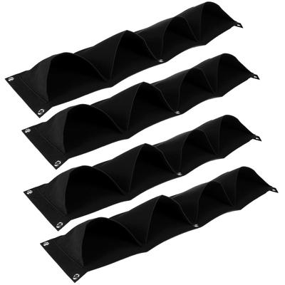 4Pcs 4   Plant Grow Bag Wall Mounted Reusable Degradable Felt Garden Planter