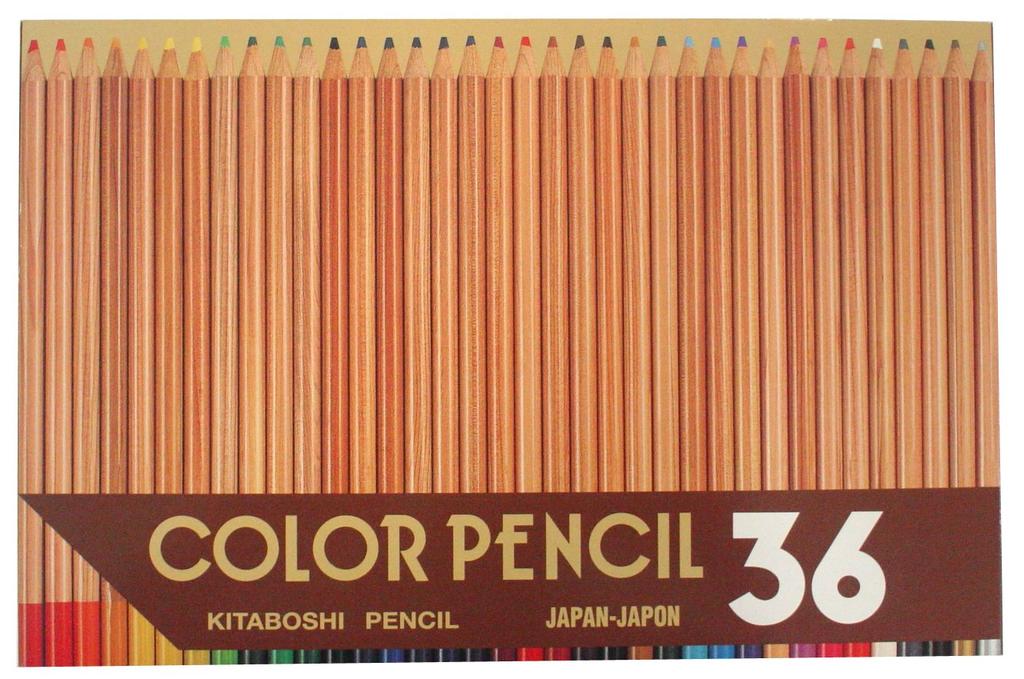 Hokusei Colored 36 Wood Paper 11203 Pencils, Colors, Grain, Box,