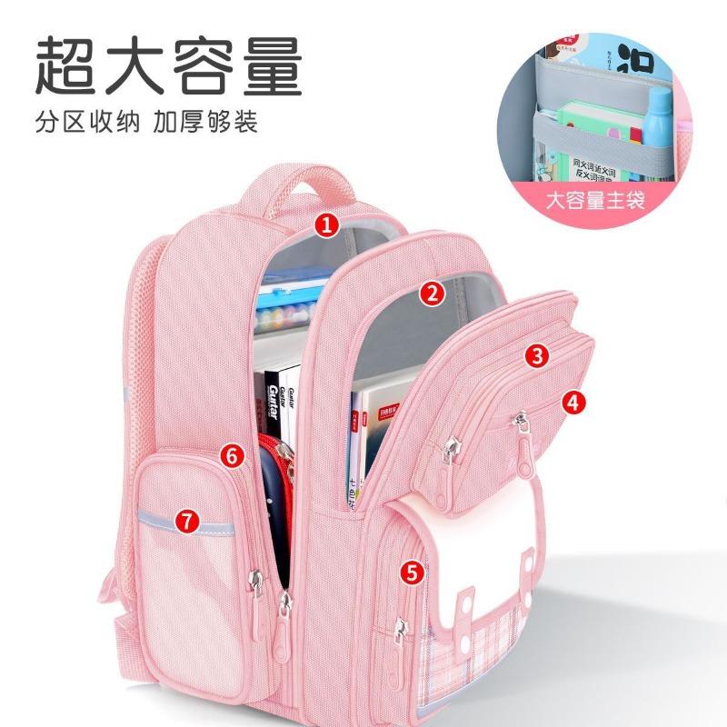 Girls Schoolbag for Primary School Students New Large-capacity Children Grade 1, 2, 3 To 6 Water-proof Girls Reduce Burden and Protect Spine