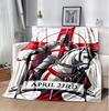 Cross Templars Knight Flannel Blanket Soft Warm All-Season Throw, Design for Camping, Car Travel, Hiking Sofa, Bed, Office Perfect Gift for Parties