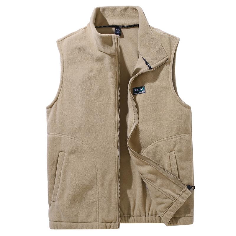 

Осенне-зимний флисовый жилет, мужская куртка без рукавов, свободный бархатный жилет большого размера, терможилет больших размеров 4XL-12XL 9XL хаки