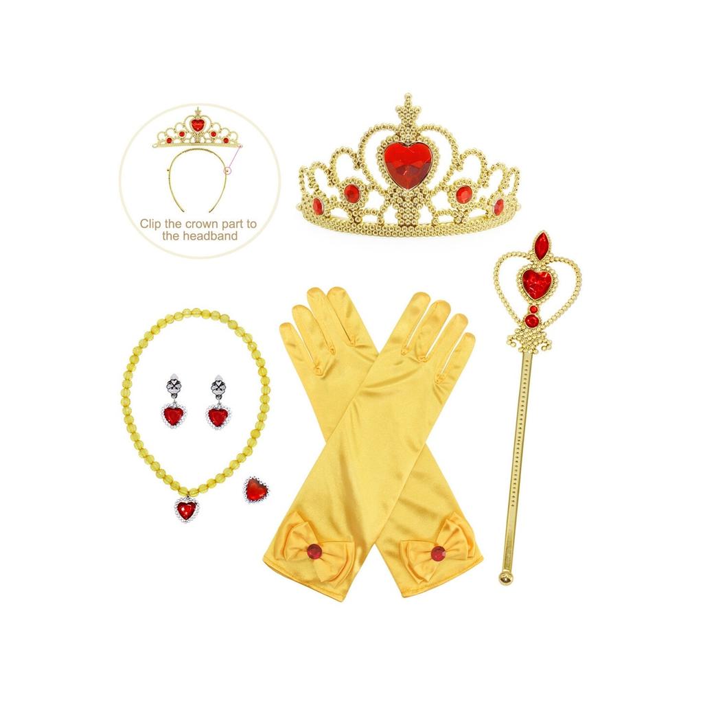 Snow White Princess Dress with Cape and Bow Accessory Yellow 2-3 Years Kids Costume