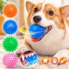 Squeaky Dog Toys Elastic Spiky Ball Teeth Cleaning Interactive Sound Pet Chew Toy Bouncing Boredom Relief Training Balls