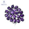 Natural African Amethyst Jewelry Set Water Drop Design 925 Sterling Silver Ring and Earrings Fine Jewelry for Women Party Wear