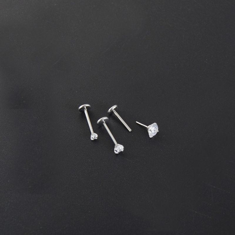 Titanium Steel Alloy Ear Studs Ear-Caring Ear Bone Stud Short Rod Couple Stud Earring for Men Sterling Silver Piercing Chinese Ear Ear Bone Pin