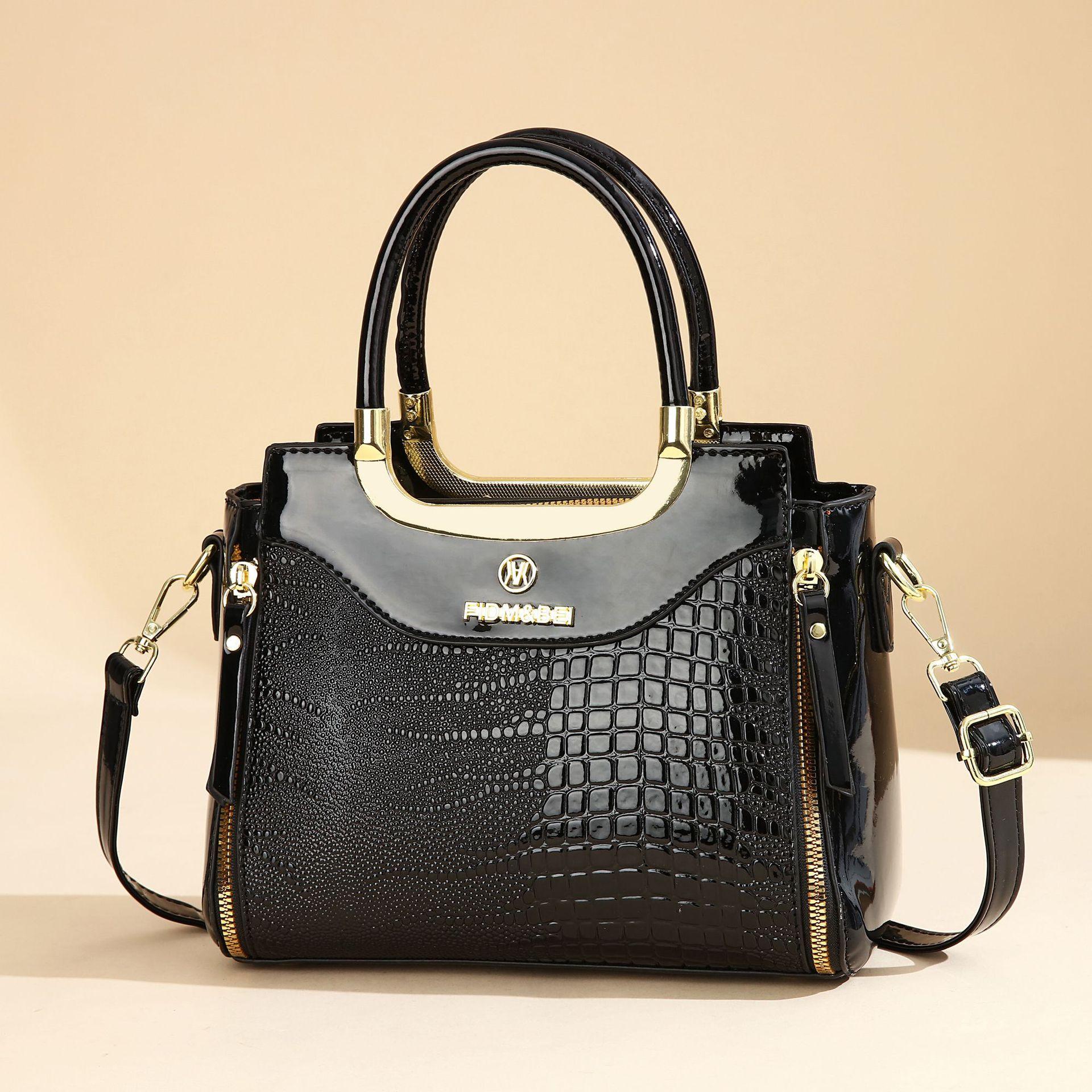 

Bag women s bag 2025 new simple atmospheric handbag fashionable pu shoulder oblique span bag high-end women s bag women чорний
