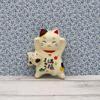 Yakushi Kiln Maneki-neko (parent and Child) Manpuku (with Good Luck Sticker)