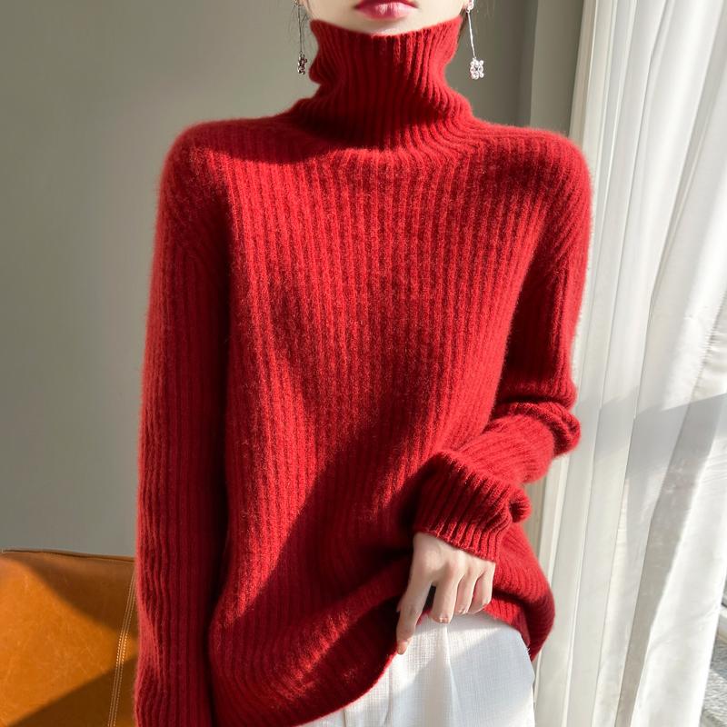Women's Cashmere Sweater Qinghe Cashmere 30% Cashmere 70% Wool Autumn and Winter Pullover Warm and Fashionable