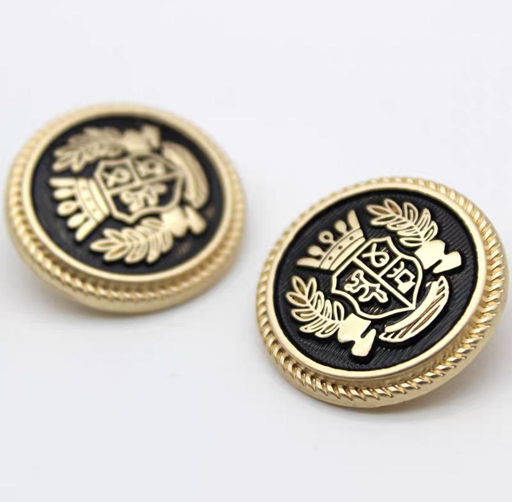 10PCS Vintage British Wheat Crown Uniform Metal Buttons For Clothing Simple Decorative Buttons