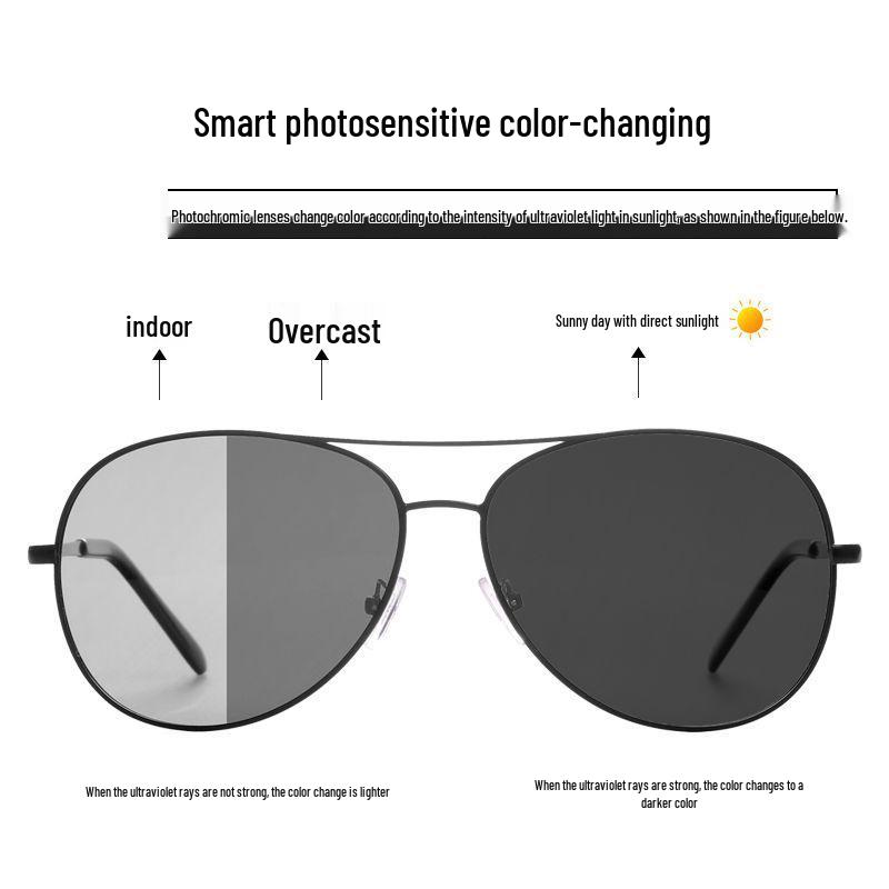 Men's Dual-Use Color-Changing Sunglasses: Day/Night Polarized Driving, Fishing & Trendy Glasses