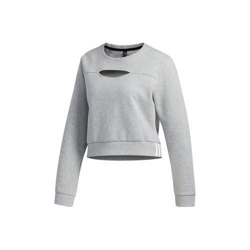 adidas cropped training sports sweatshirt for women, gray M серый