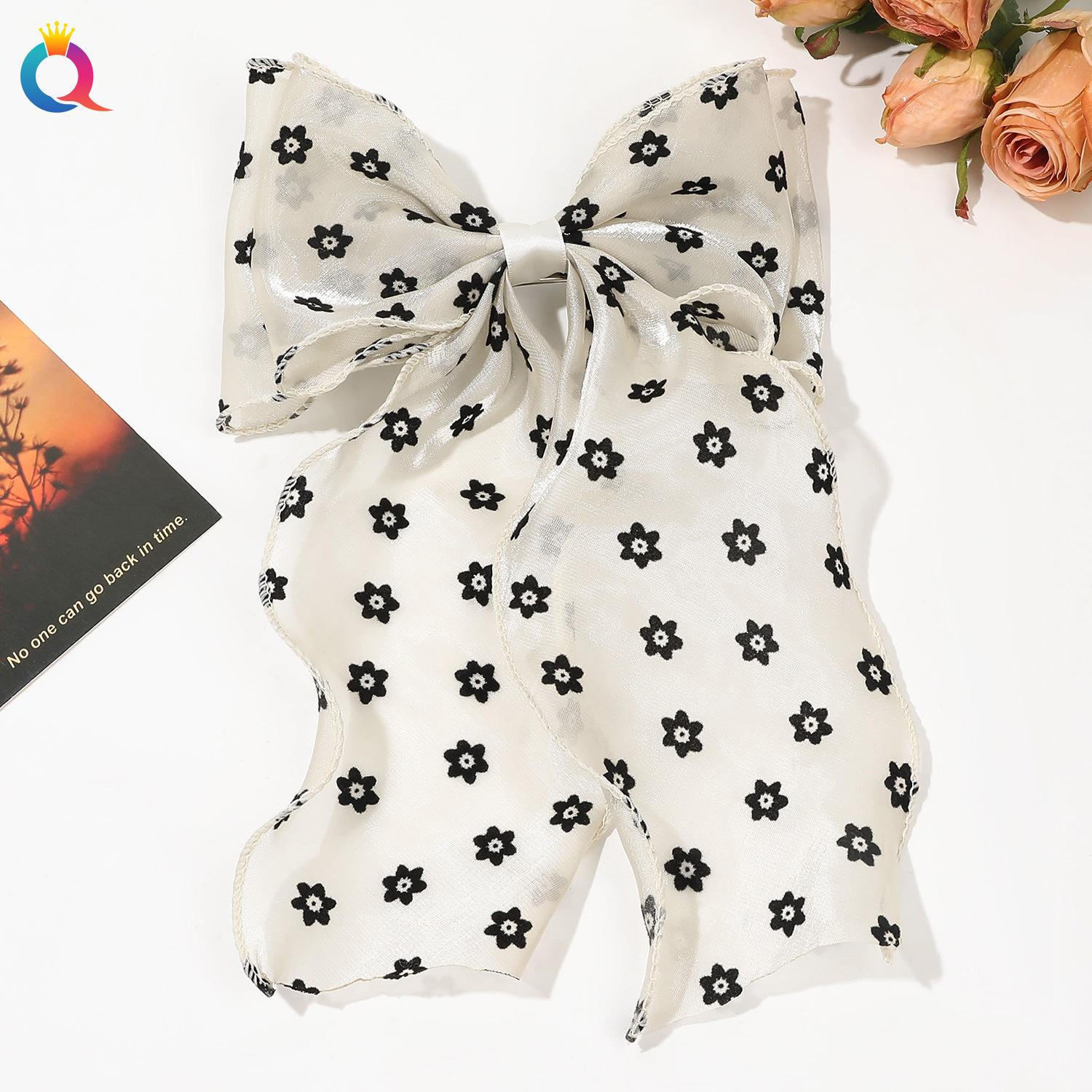 

Шифоновая весенняя заколка для волос «Супер Фея» с большим бантом, заколка для волос «конский хвост», женские новые аксессуары для волос с облачной головой и цветком