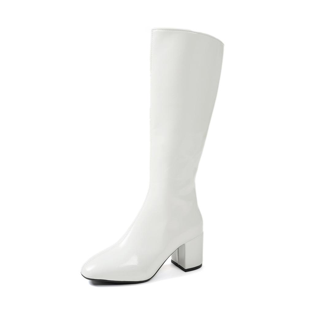 Long tube boots for women 2026 autumn new style small square toe European and American plus size high heels