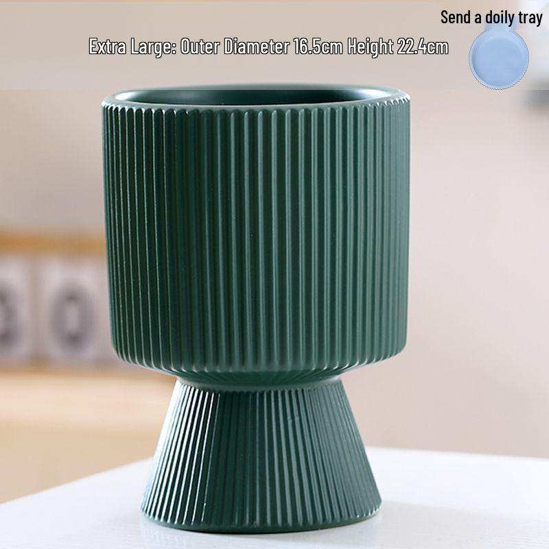 Nordic Style White Ceramic Succulent Pot with Four Compartments