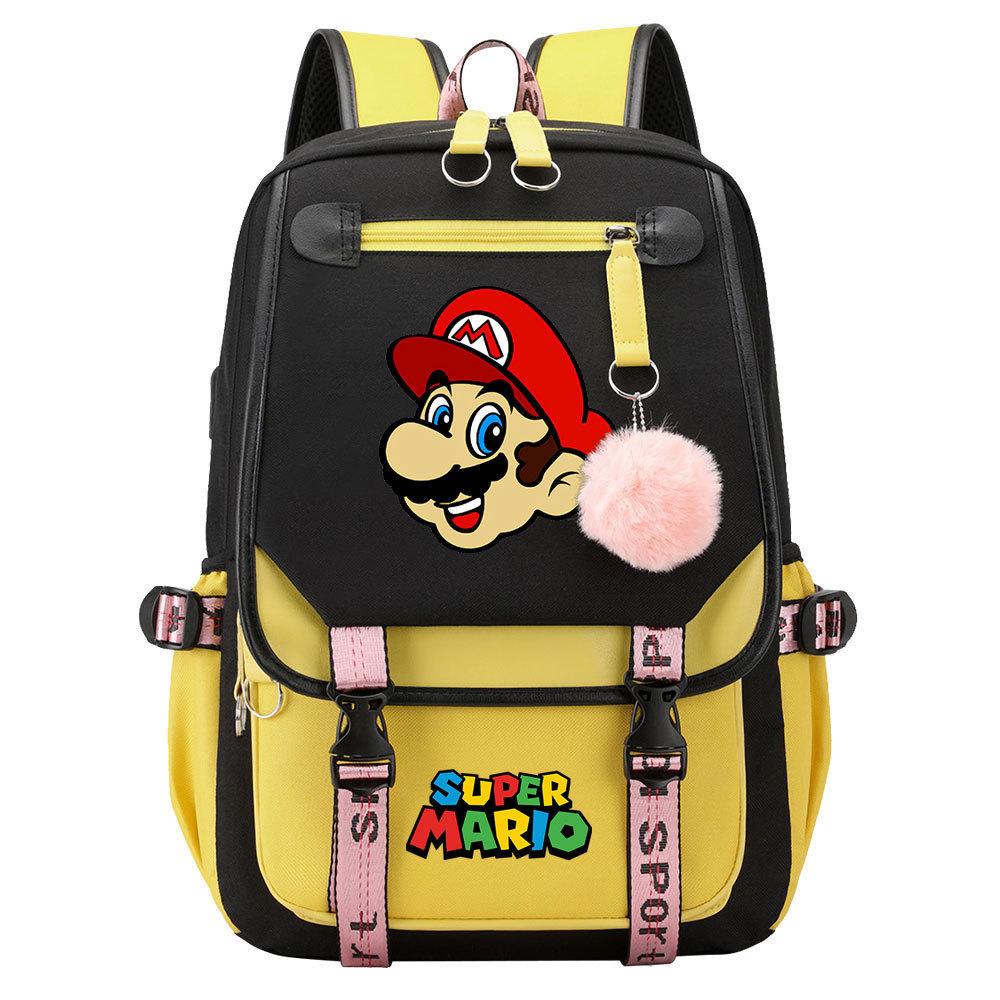 Super Printed Usb Teen Student School Bag Men'S And Women'S Casual Webbing Flip Backpack