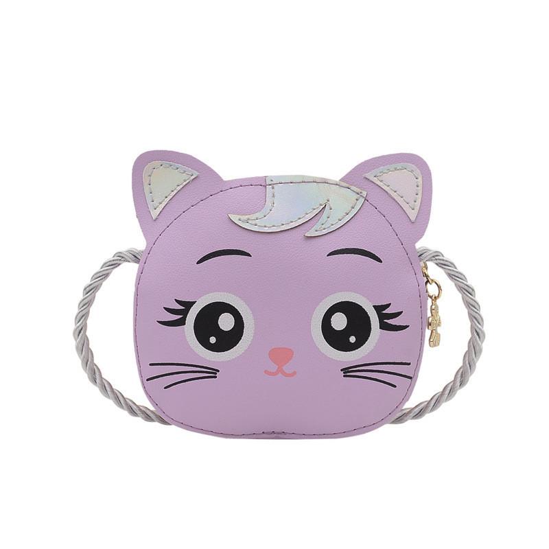 Adorable Cartoon Cat Girls Shoulder Bag 2024 New Fashionable Kids Purse