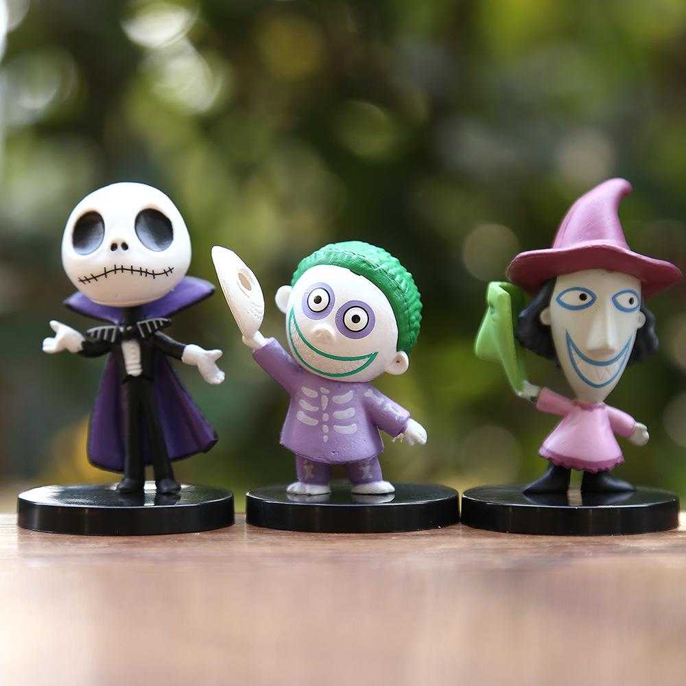 10Pcs/Set Cartoon Anime The Nightmare Sally Skellington Jack Action Figure Toy Christmas PVC Model Vinyl Figurine Halloween Gift