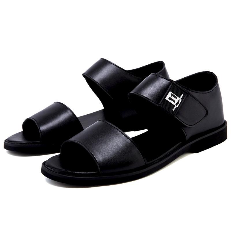 Fashion Luxury Business Men's Sandals Men Beach Shoes SandalsGenuine Leather Non-slip Men's Slippers Breathable Outdoor Driving Sandals