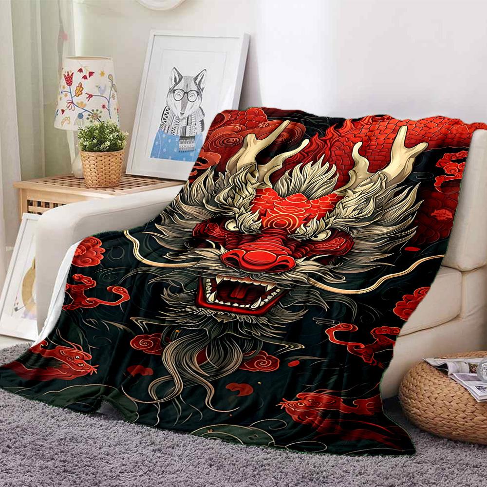 1pc Dragon Head Blanket - Perfect Gift for Birthdays, Christmas & Halloween- Soft, Warm & Versatile yy250909156