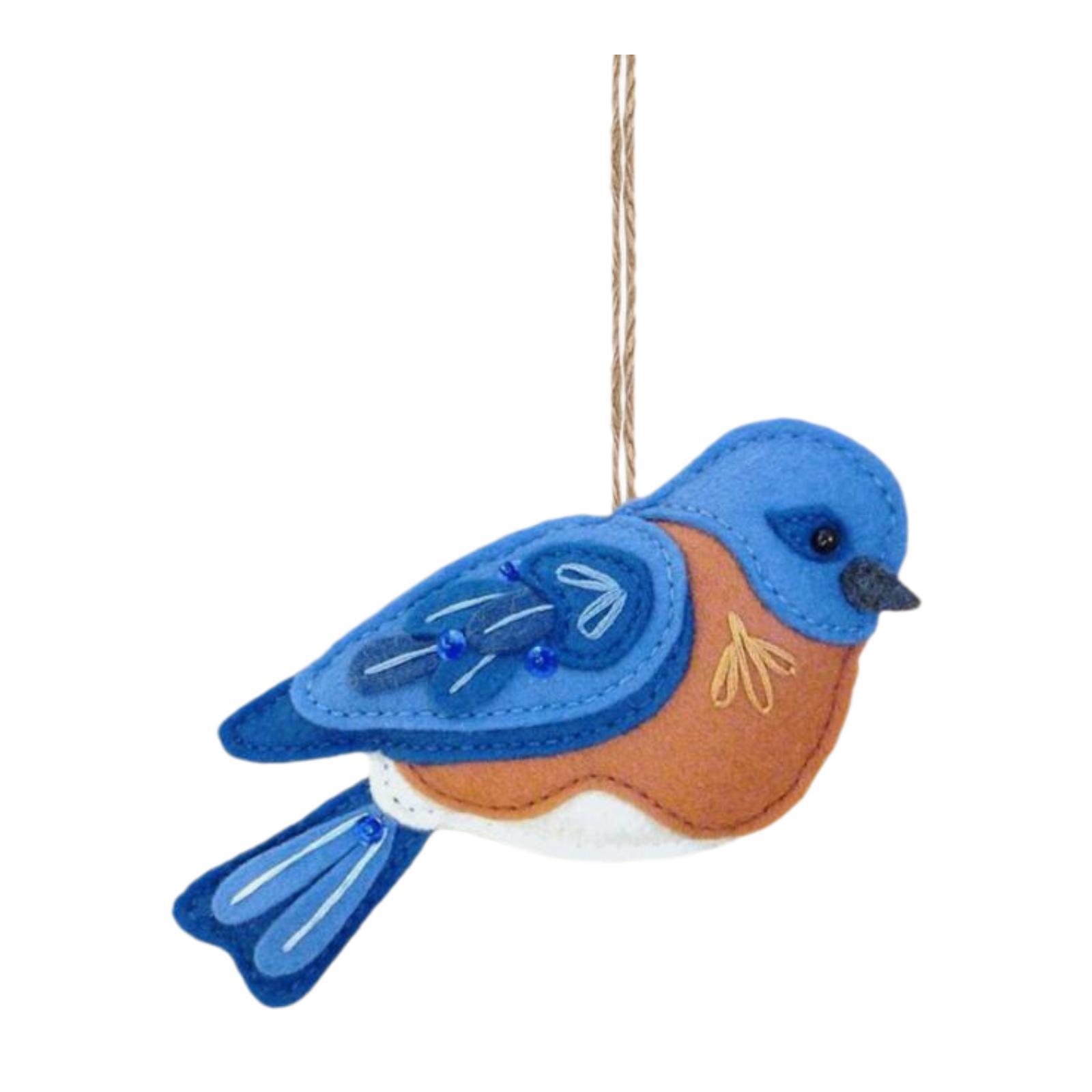 

Felt Bird Ornament Collection Xmas Decor Photo Props Xmas Tree Decoration for Xmas Tree Wedding Birthday Anniversary Fireplace синій